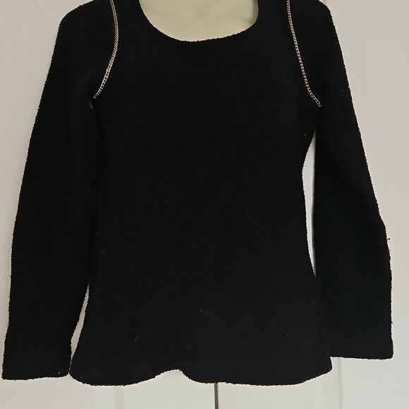 Limited Collection Women's Long Sleeves Sweater Size 8 Black & Gold - Picture 2 of 16